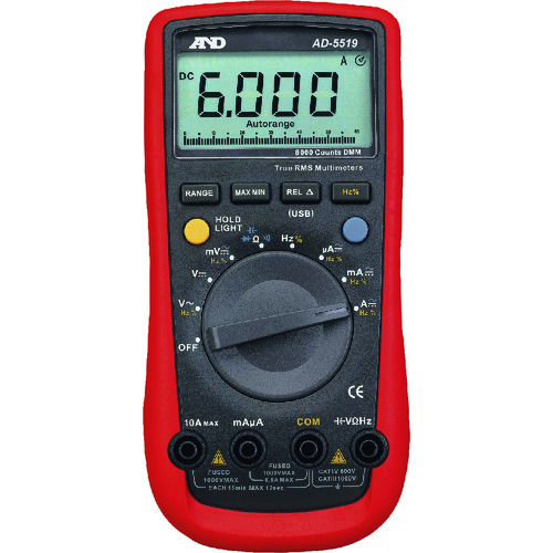 【TRUSCO】Ａ＆Ｄ　６０００カウント　デジタルマルチメーター　ＡＤ－５５１９